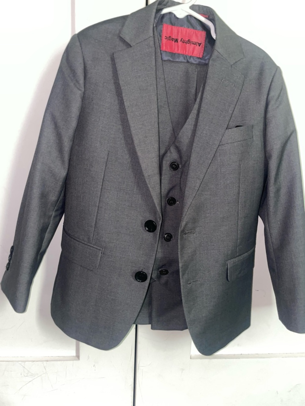 Boy’s Gray Three-Piece Suit, Medium
